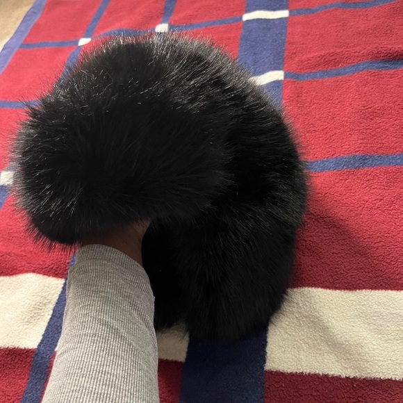 Vintage Havana black faux fur trapper big chunky hat hairy winter fleece lined - Picture 2 of 7